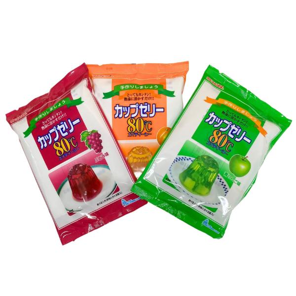 かんてんぱぱ カップゼリー８０℃ぶどう味＋オレンジ味＋青りんご各（約６人分Ｘ2袋入）(4901138...