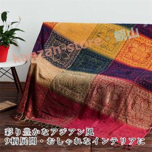 マルチカバー ソファーカバー アジアン風 フリ...の詳細画像1