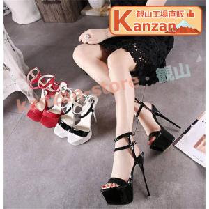 超ハイヒール サンダル 美脚厚底サンダル ヒール16cm グラディエーター キャバ サンダル ヒール ハイヒール ドレス サンダルの商品画像