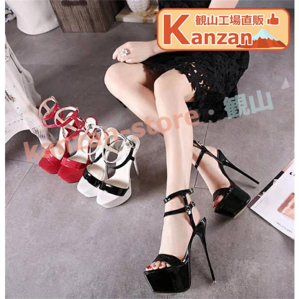 超ハイヒール サンダル 美脚厚底サンダル ヒール16cm グラディエーター キャバ サンダル ヒール...