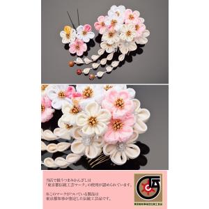 かんざし 髪飾り 七五三 白と薄ピンク 千代花...の詳細画像1