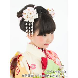 かんざし 髪飾り 七五三 白と薄ピンク 千代花...の詳細画像5