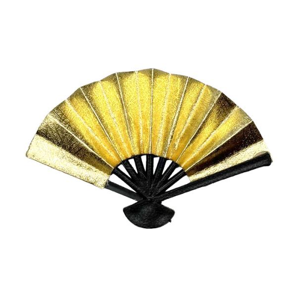 小さい金扇子（茶扇)　4.5ｘ7ｃｍ　　紙・プラスチック製　【お正月】飾り製作などに　郵便受け投函配...