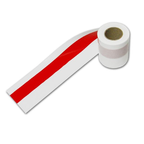 紅白柱巻きビニールテープ　白赤白　50m巻　祭り紅白　非粘着タイプ