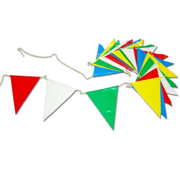 全長10ｍ　色とりどり三角連旗　 丈夫な素材です