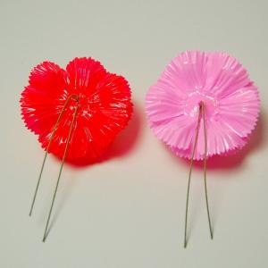 カーネーション(花笠用)プラスチック製 赤色・...の詳細画像1