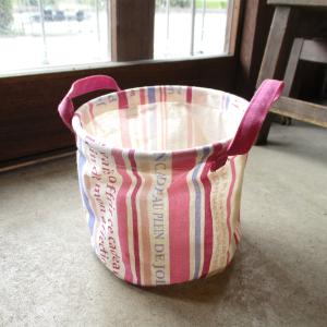 ヘッズ パープルストライプ丸底バッグ-Mサイズ PST-RMB HEADS 鉢カバー 鉢かご 花器 フラワーベース 薫る花 鉢植え 花鉢 鉢花 鉢カゴ フラワーアレンジメント
