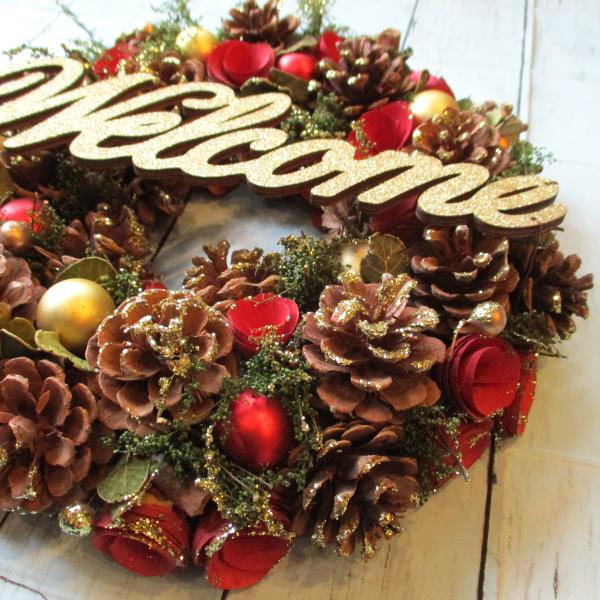 リース ウェルカムエクスプレス ナチュラルリース 直径約33cm クリスマスリース CM1039-A...