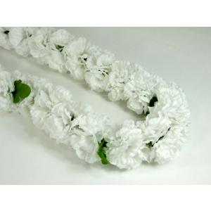 フラダンス　  カーネーションダブルレイ　ホワイト　品番FL092