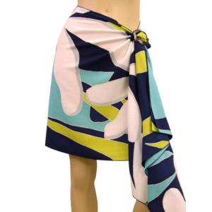 ハーフサイズ　パレオ ティアレ ネイビー・ターコイズ