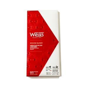 チョコレート Weiss ヴェイス ショコラ ブラン ルージュ ベゼ カカオ29％ 90g 赤いフルーツ入 ホワイト フランス タブレット グルテンフリー