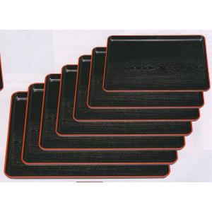 お盆トレー 業務用 ランチ 定食盆 弁天盆黒天朱 尺1寸 配膳トレー