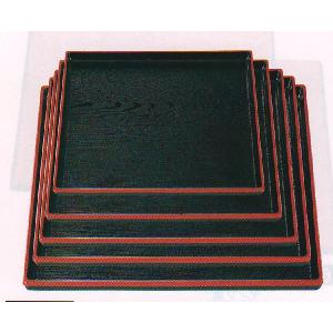 お盆 盆 トレー 正角木目盆 9寸 黒天朱 定食盆の商品画像