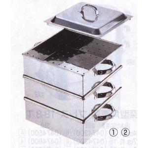 蒸し器 業務用蒸し器 ステンレス 18-8角蒸器30cm＊2段セット（EBM