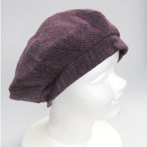 【秋冬の帽子】　手織りタイ木綿ベレー帽（C)　ジョムトン織り｜karabanashop