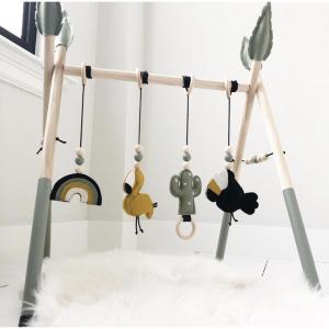 【値下げ】ベビージムセット ベビージム おしゃれ 木製 プレイジム ベビー 新生児 赤ちゃん おもちゃ ハンギングトイ 誕生日 プレゼント 出産祝い お祝い