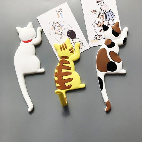 フック マグネット 磁石 ネコ しっぽ 2匹セット 猫 cat ねこ 3Dデザイン 飾り インテリア...