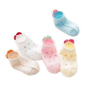[インソミラ] InSomila 子供のソックス 綿 子供靴下 キッズ ソックス 薄手 くるぶしソックス メッシュ 5足セット 女の子 お姫様 ドット