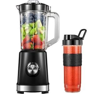 ミキサー ジューサー スムージー 氷も砕ける ダブルボトル 1200ml 大容量 家庭 600ml ボトルのまま持ち運び 23000RPM ブレンダー