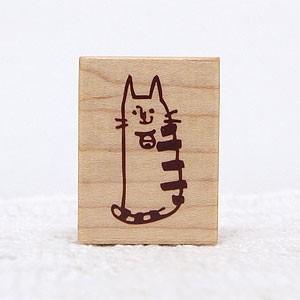消しゴムはんこ ラバースタンプ 消しゴムスタンプ はな16 ネコ 北欧風 縦32mm×横16mm (...