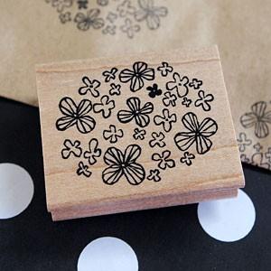 消しゴムはんこ ラバースタンプ 消しゴムスタンプ はんこどり お花畑