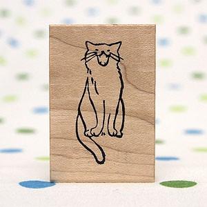 消しゴムはんこ ラバースタンプ 消しゴムスタンプ  和田真由子 ねこ（にゃーん） 縦37mm×横14...