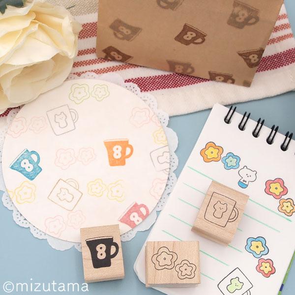 消しゴムはんこ ラバースタンプ 消しゴムスタンプ mizutama カフェシリーズ 手帳 スケジュー...