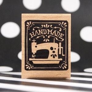 消しゴムはんこ ラバースタンプ 消しゴムスタンプ  つぶあん ミシン HANDMADE 縦32mm×...