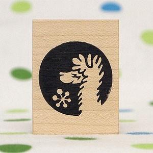 消しゴムはんこ No.300 ちびうさとりんご 雑貨・ステーショナリー