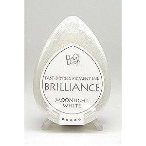 ツキネコ ブリリアンス デュードロップ ムーンライトホワイト スタンプ 台 パッド インク 速乾 光...