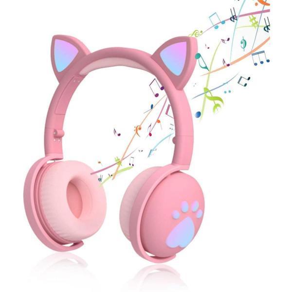 猫耳ヘッドホン 有線無線兼用 マイク付き 折り畳み式 猫耳ヘッドフォン bluetooth5.0 密...