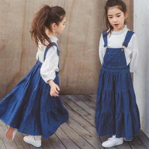 ワンピース キッズ 子供服 女の子 夏 キッズワンピース デニムワンピース 子供ドレス ジュニア 可愛い 子供服 デニムワンピース｜karakarashopping