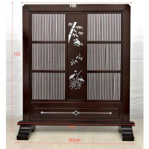 受注生産品 衝立 花梨 立格子 高さ122cm...の詳細画像1