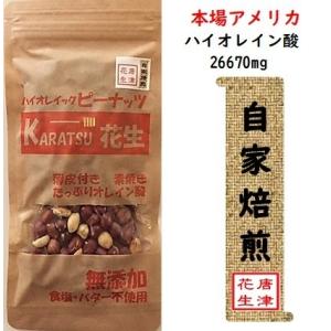 ピーナッツ 落花生 唐津花生 ハイオレイック  ローストピーナッツ 生 無添加 無塩 薄皮付 ７０ｇ｜karakkaseipro