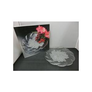未使用品 SOGA 曽我ガラス 30cm フルーツ皿 ガラス皿 盛皿 大皿