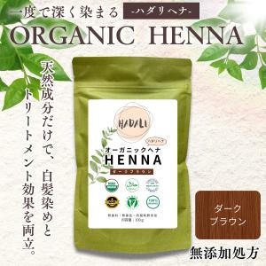 白髪染め ダークブラウン 100g オーガニックヘアカラー ヘナ インディゴのみ 濃茶