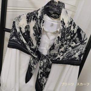 ストール レディース ボーダー柄 プリーツスカーフ 巻く物