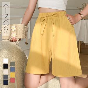 全品ポイント18%倍率 ハーフパンツ レディース ウエストゴム シンプル ゆったり カジュアル 美ライン 短パン ルームウェア 部屋着 ハイウェスト 一部即納