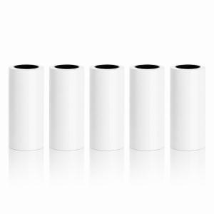 感熱ロール紙 56×25mm 5巻セット 接着剤なし ノングルータイプ ミニプリンター用 サーマルプリンター 感熱用紙 白色 長さ3m 2年保存 手帳 メモ DIY イラスト