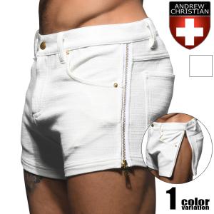 AndrewChristian/アンドリュークリスチャン Skinny Stretch Zipper Shorts左右ジッパー付き スリット ショートパンツ｜kargiemargie