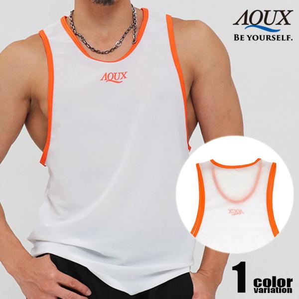 AQUX/アックス Loose Tank II "White"  メッシュ タンクトップ 袖なし ノ...