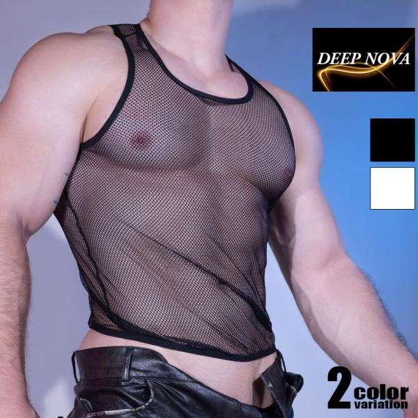DEEP NOVA/ディープノバ メッシュ　Tシャツ トップス タンクトップ 透けメッシュ　スベスベ...