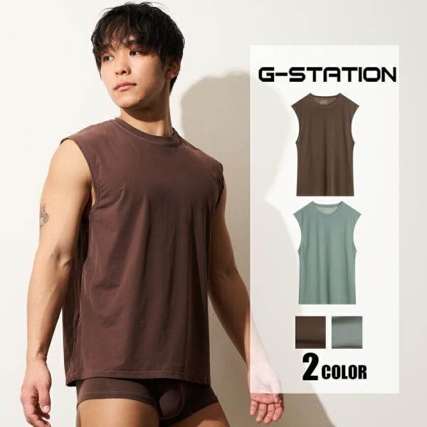 G-Station/ジーステーション ソフトタッチ ノースリーブ ラウンドネック クルーネック 部屋...
