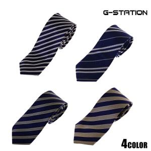 G-Station/ジーステーション 質感で選べる ストライプ ビジネスネクタイ 4タイプ ネクタイ ストライプ ライン柄 ビジネス ベーシック