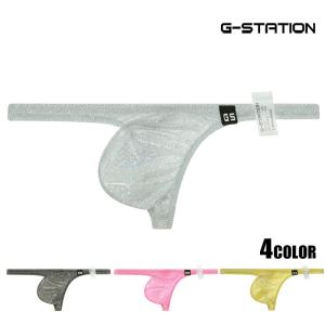 メンズTバック G-Station/ジーステーション ホログラムドット 光沢 キラキラ ラメ ミニTバック 立体縫製 メンズ 男性下着