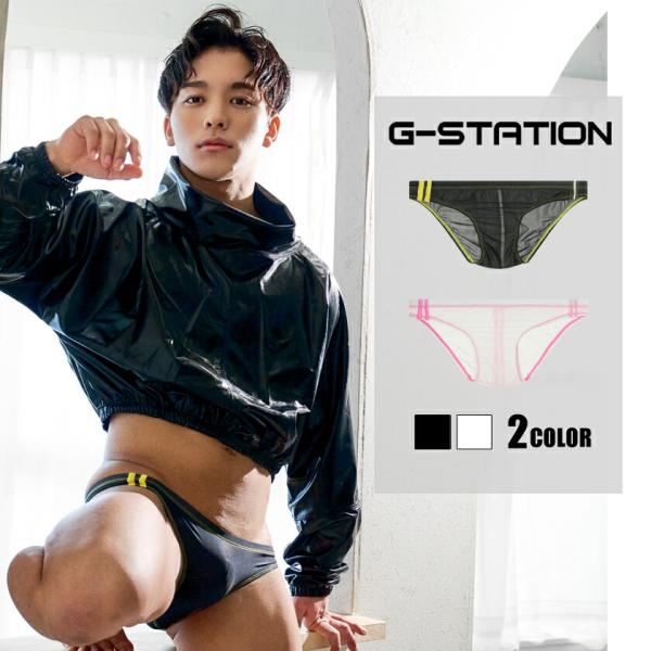 G-Station/ジーステーション 競泳水着風デザイン アシンメトリー シルクスキンストレッチ ビ...