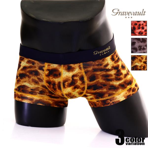 ボクサーパンツ メンズ【Gravevault/グレイブボールト】Leopard Low-rise ボ...