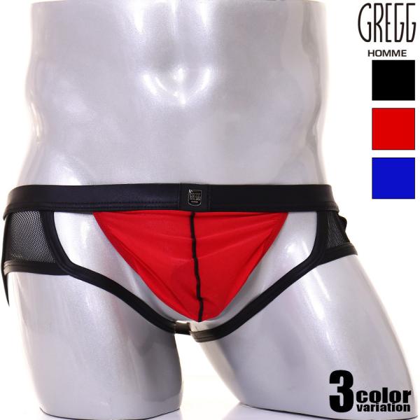 GreggHomme/グレッグ・オム RING MY BELL JOCK フェイクレザー メッシュ ...