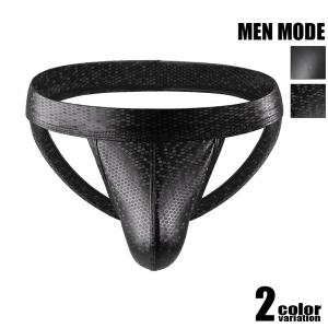 MEN MODE/メンモード ジョックストラップ Yバック 柄入りフェイクレザー 立体縫製 凸フロント ジョックストラップ