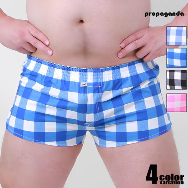 【propaganda/プロパガンダ】ブロックチェック ストレッチ ショートトランクス 男性下着 メ...